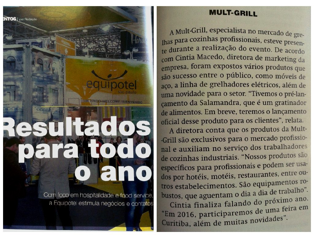 Mult-Grill na Equipotel 2015 Revista Food Service News